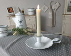 Shabby  Kerzenständer Kerzenhalter Kerzenleuchter Kammerleuchter, Emaille Weiß