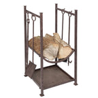 Kaminset für Holz in Antikbraun (H)75 cm, Geschenk Nostalgie Romantik Kaminfeuer