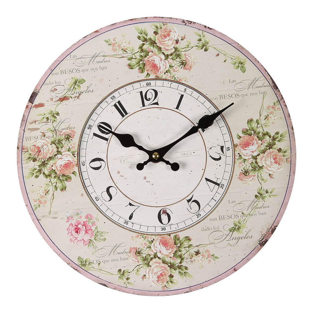 Wanduhr Rosen Rosenmotiv, Rosenuhr im Landhaus Stil 28 cm Wanddeko Auswahl