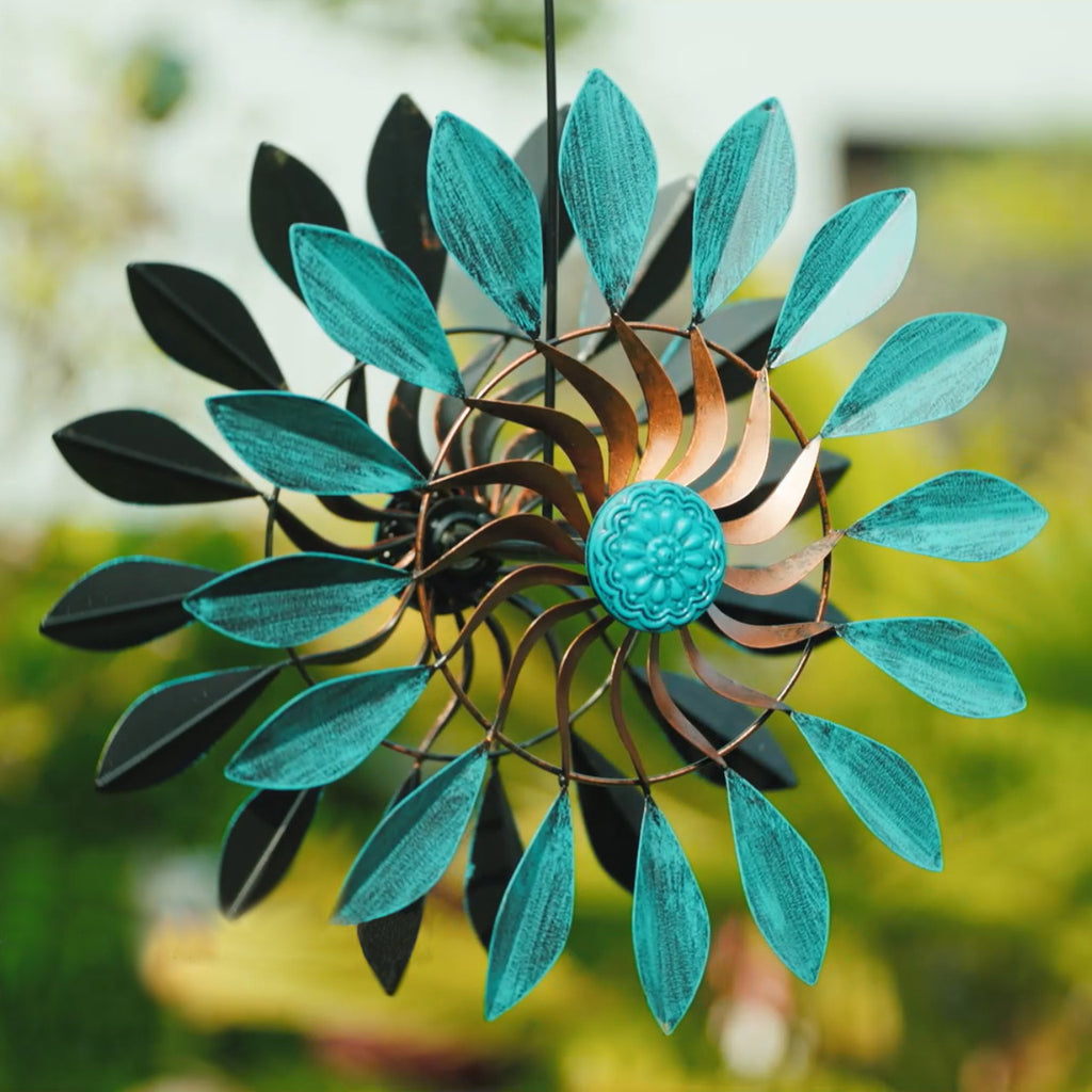 CIM Doppelwindrad Windräder Windspiel Garten Metall bunt Gartenstecker Design