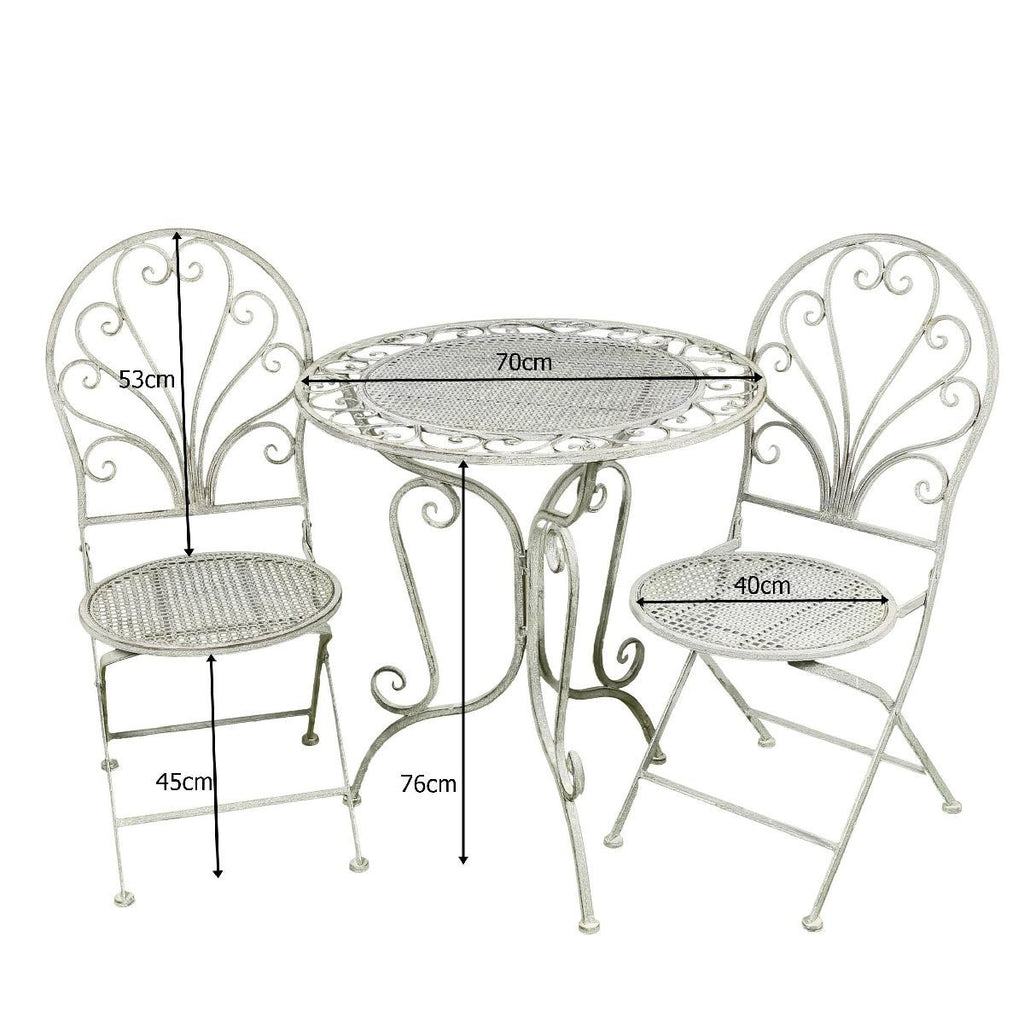 ✨ Gartentisch mit 2 Stühlen 3tlg Bistro Set Schmiedeeisen Gartenmöbel Vintage