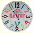 xxl Wanduhr 59 cm Beach Party MDF Neu Shabby Chic Vintage