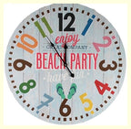 xxl Wanduhr 59 cm Beach Party MDF Neu Shabby Chic Vintage