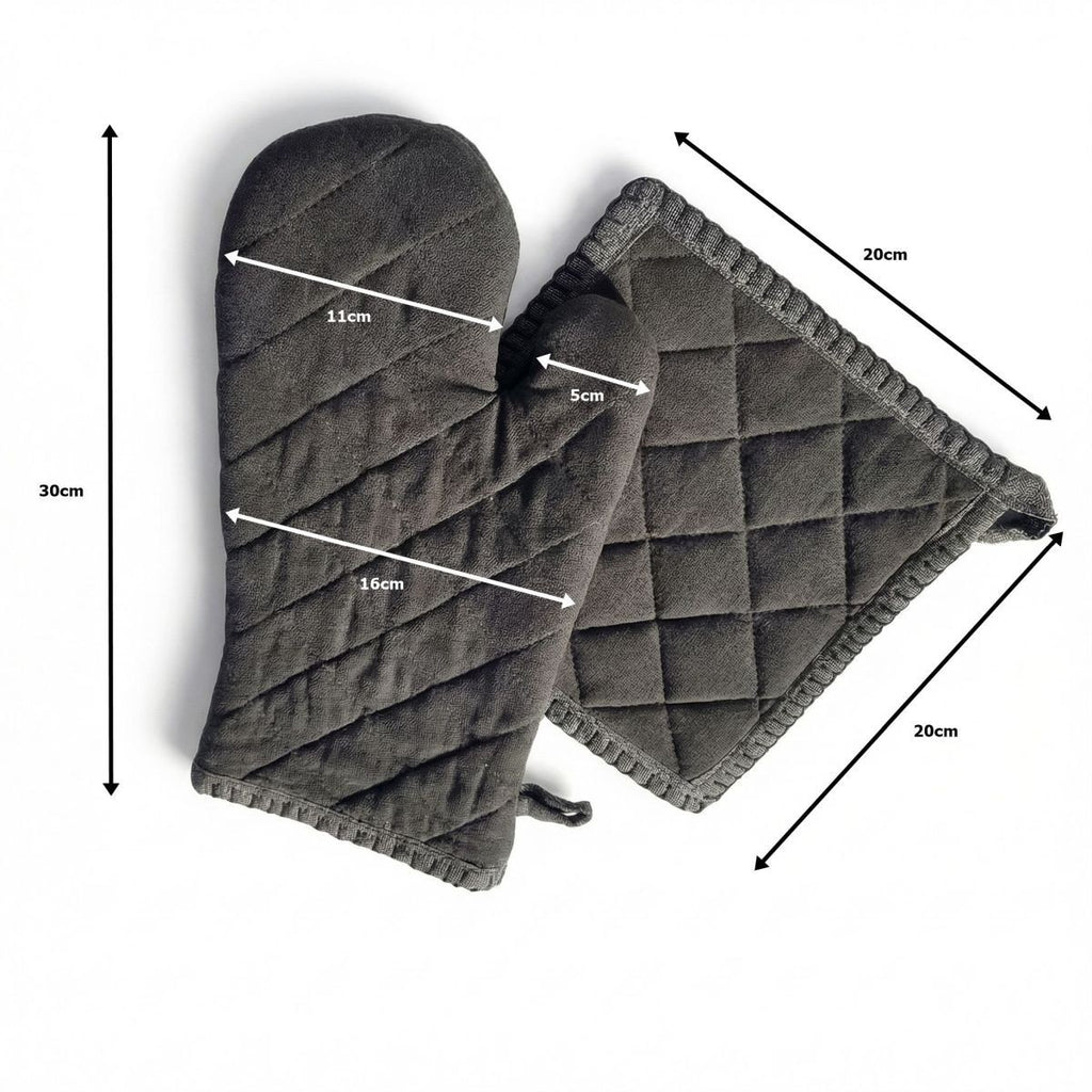 Ofenhandschuh hitzebeständig Baumwolle Topflappen Topfhandschuh Set Handschuhe