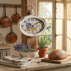 romantische Wanduhr Lavendel oval Nostalgisch Deko shabby chic Geschenkidee