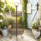 Obst Kuchen Blumen ETAGERE H: 80cm antikbraun dekorativ Servierständer