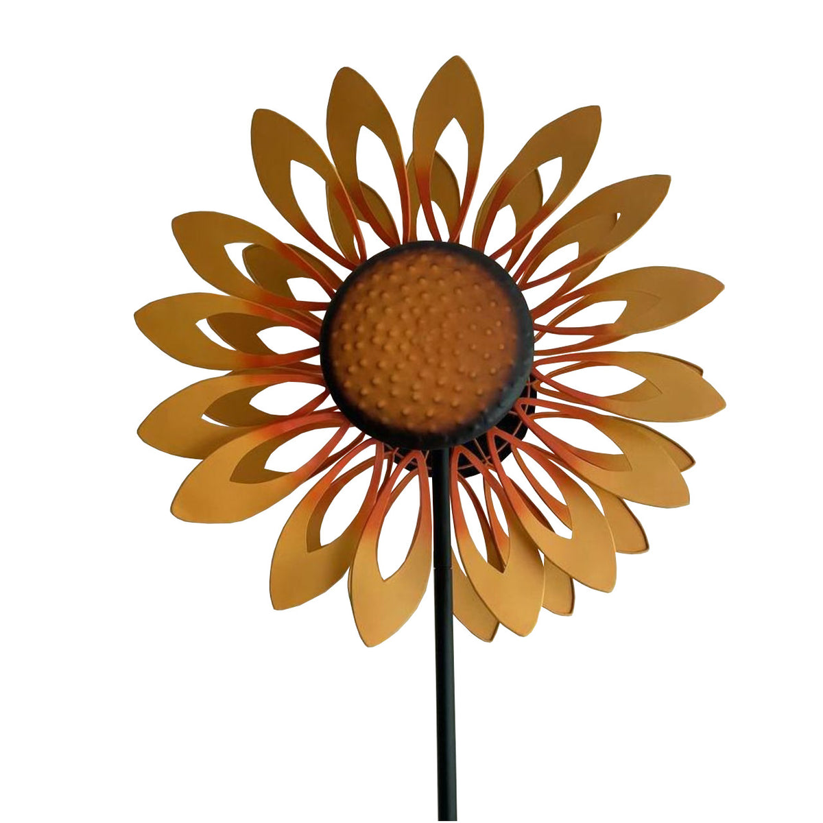CIM Doppelwindrad Petite Sunflower Ø40cm x 160cm Gartendeko Sonnenblume Metall