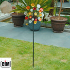 CIM Doppelwindrad Galaxy Gold Gartendeko Ø32cm/21cm x 122cm wetterfest Metall