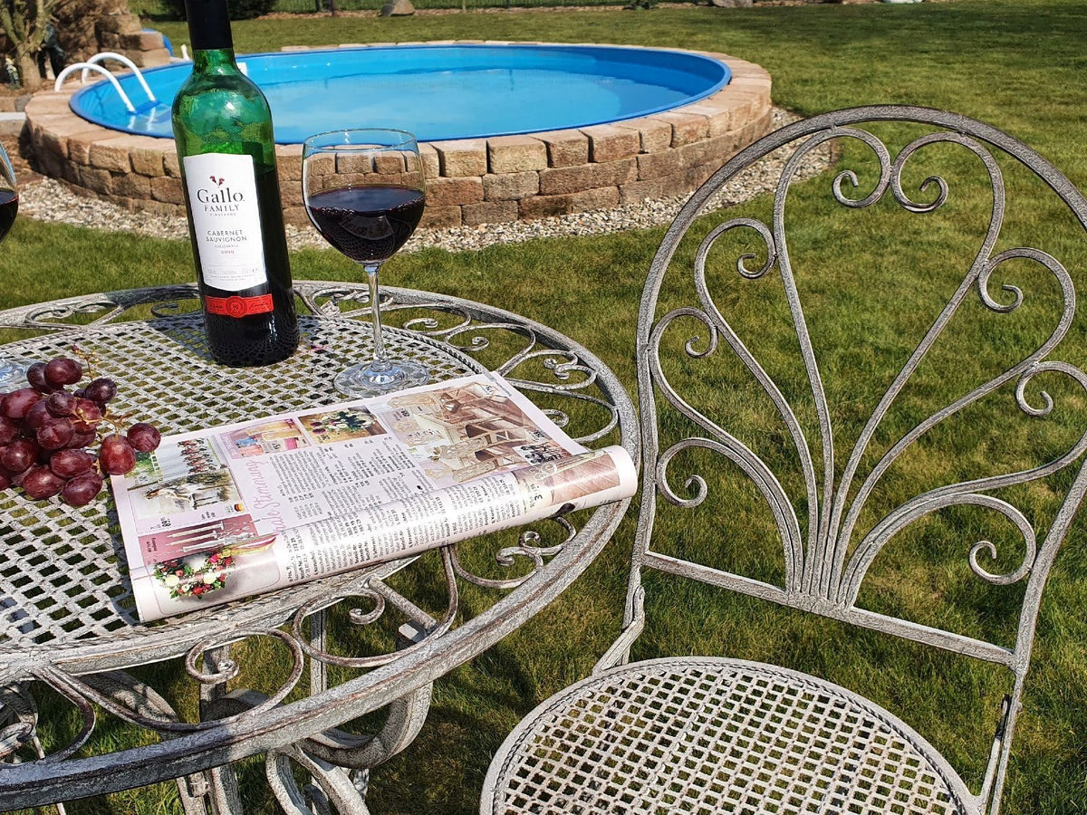 ✨ Gartentisch mit 2 Stühlen 3tlg Bistro Set Schmiedeeisen Gartenmöbel Vintage