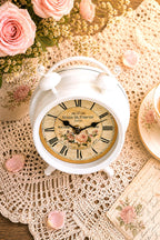 Tischuhr Kaminuhr Vintage Rosen ROSES DE PARFUM  Metall  Glas Landhausstil Stand