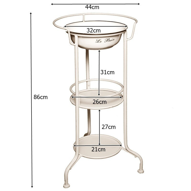 Waschtisch Waschschüssel mit Stand, Emailleschüssel Pflanzständer Shabby Vintage
