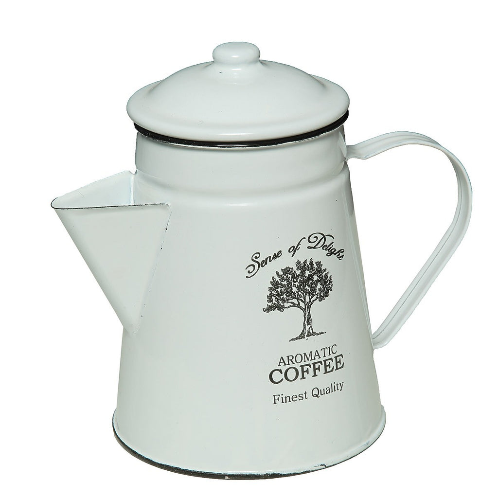Emaille KAFFEKANNE 26cm  emailliert Deko Nostalgie Landhaus COFFEE TIME