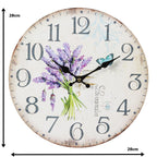 Wanduhr LAVENDEL Küchenuhr NOSTALGIE Provence Vintage ø28cm Wanddeko FlurUHR