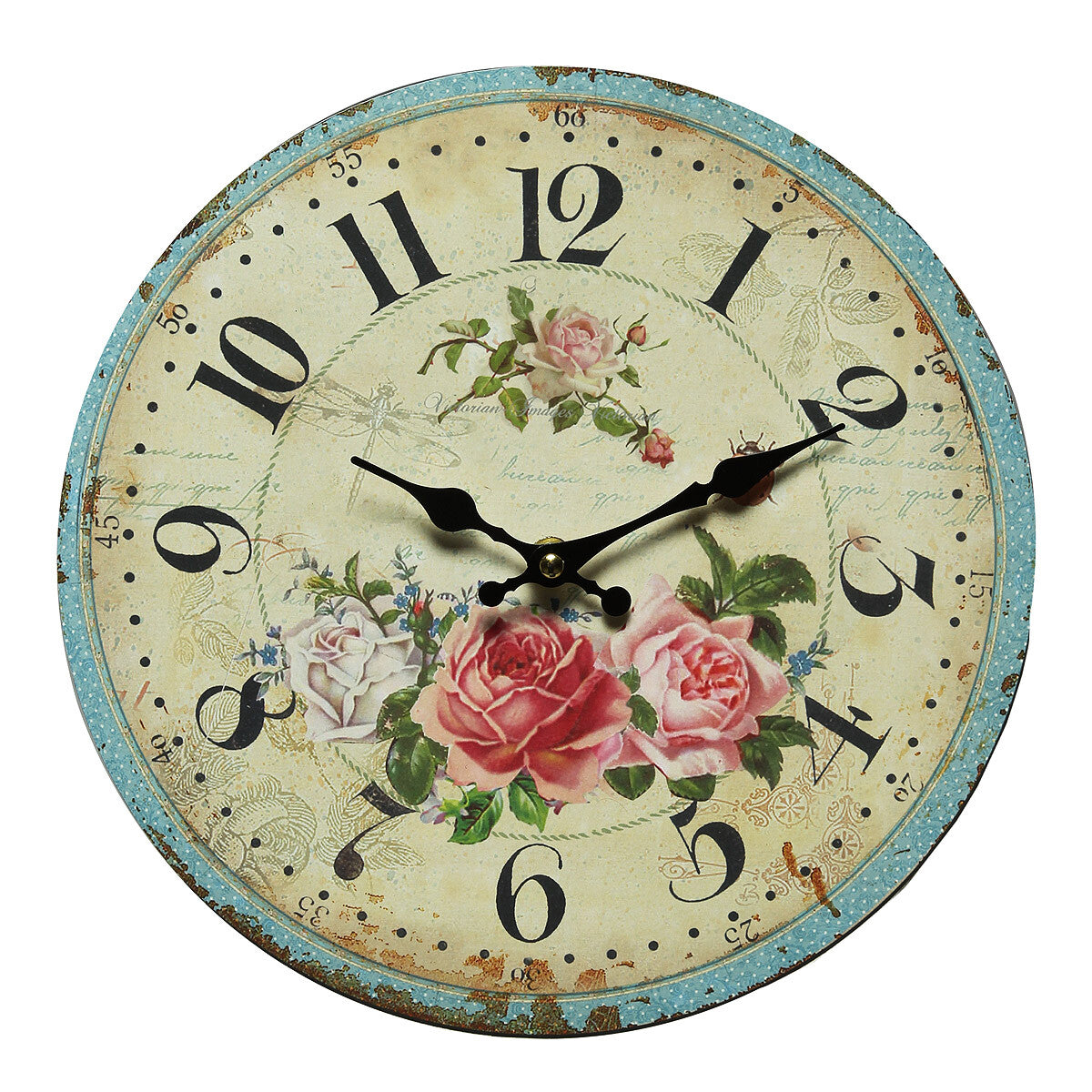 Wanduhr Rosen Rosenmotiv, Rosenuhr im Landhaus Stil 28 cm Wanddeko Auswahl