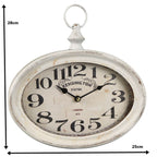 Vintage Wanduhr Metall Antikweiß 2 Größen Landhaus Shabby Chic Uhr Kensington
