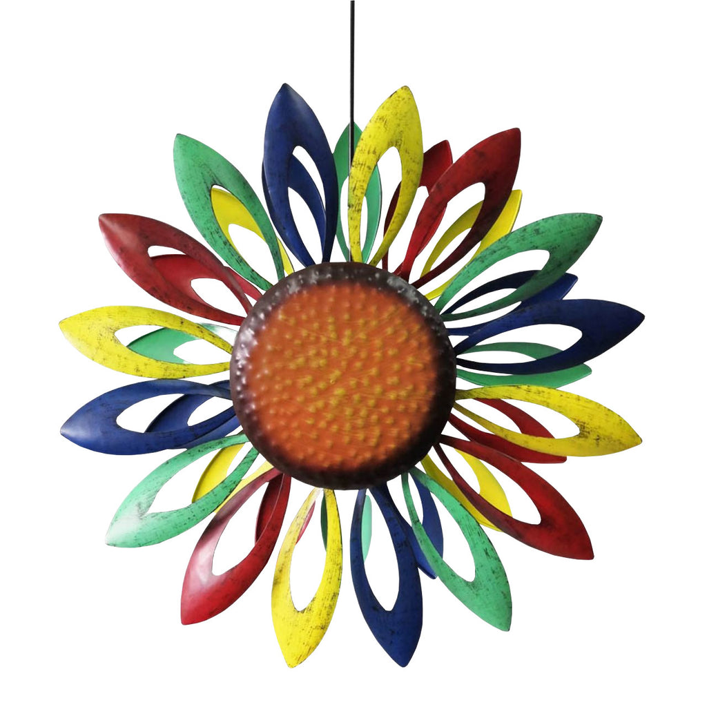 CIM Doppelwindrad Windräder Windspiel Garten Metall bunt Gartenstecker Design