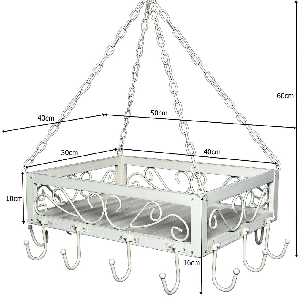 Hängekorb KRÄUTERKRONE 60cm BRAUN Blumen- Topfhänger Wursthänger Küchenhänger