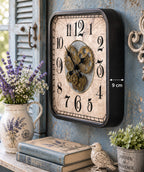 Clayre Eef Wanduhr 48cm Zahnraduhr bewegliche Zahnräder Metall Glas Neu OVP