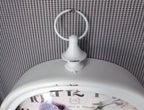 romantische Wanduhr Lavendel oval Nostalgisch Deko shabby chic Geschenkidee