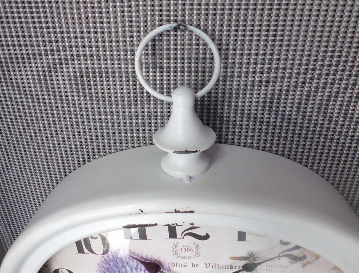 romantische Wanduhr Lavendel oval Nostalgisch Deko shabby chic Geschenkidee
