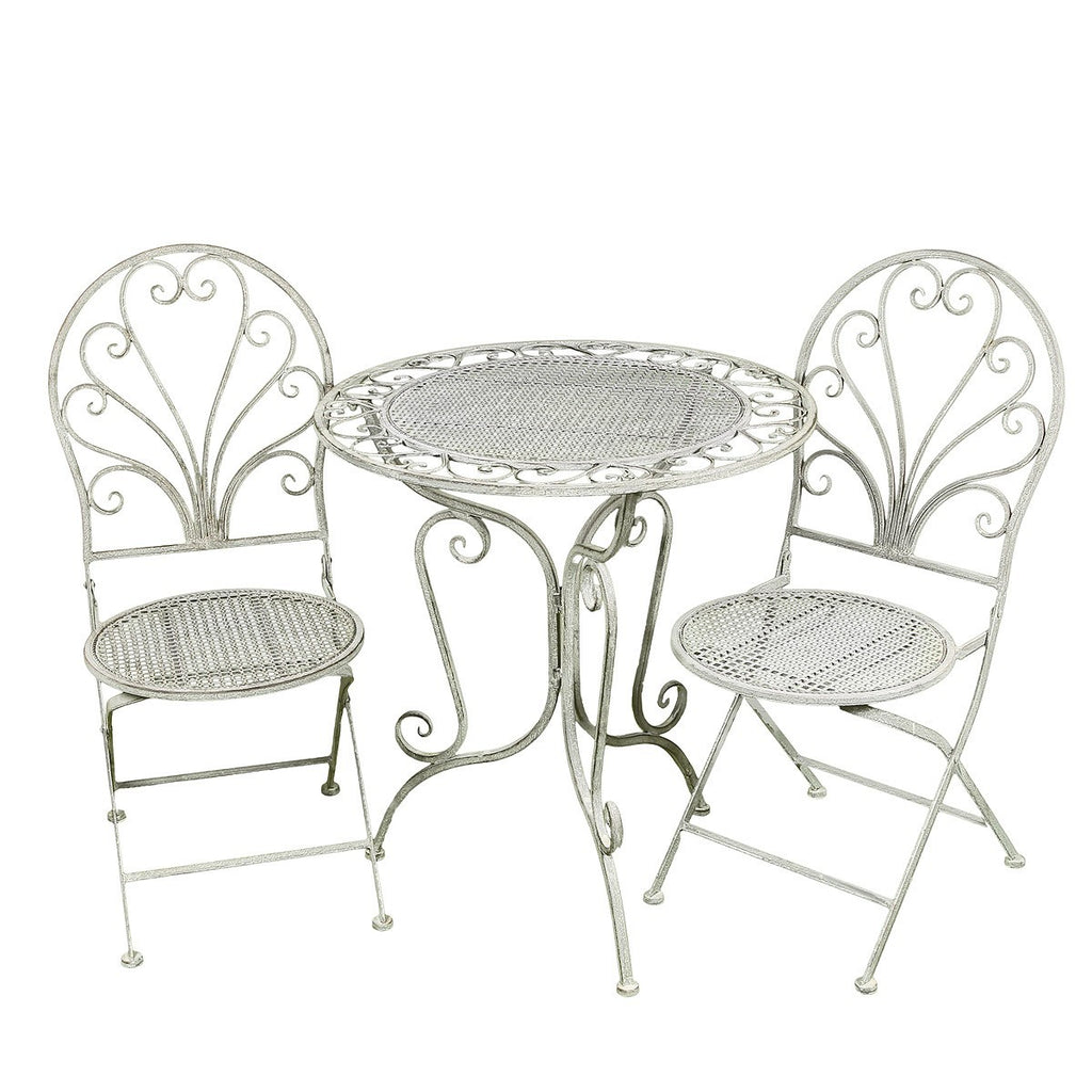 ✨ Gartentisch mit 2 Stühlen 3tlg Bistro Set Schmiedeeisen Gartenmöbel Vintage
