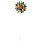 CIM Doppelwindrad Petite Rainbow Flower Ø40cm x 160cm Gartendeko Blume Metall