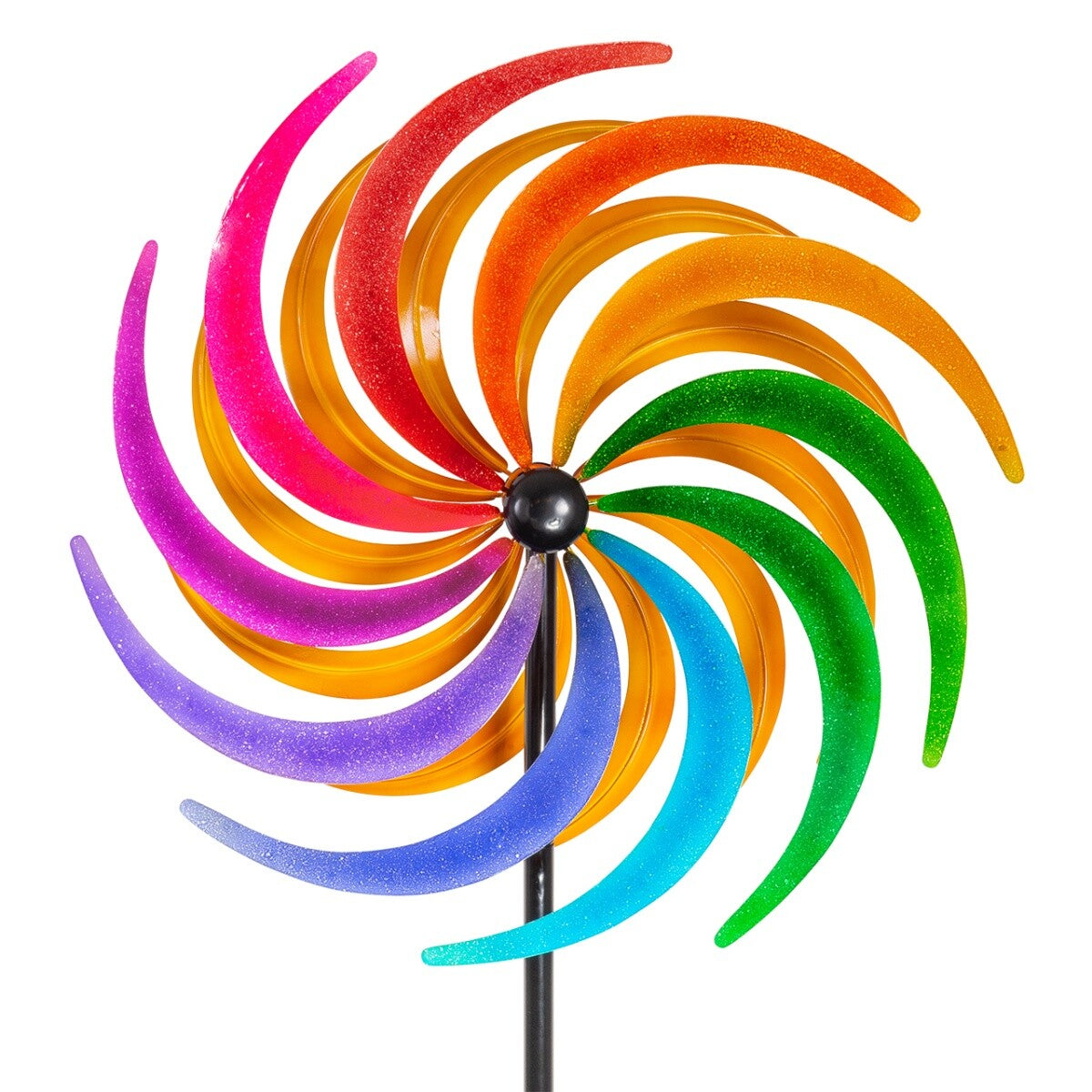 CIM Windrad Sichelrad Windräder Ø60cm Gesamthöhe: 195cm Windspiel Garten Metall