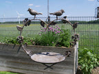 Vogeltränke Vogelbad Futterstelle zum Hängen, Herz Shabby Chic Metall Gartendeko