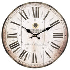 Wanduhr 28cmØ HOTEL BLANC Vintage Deko Küchenuhr Antik Design Retro kein Ticken