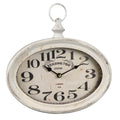 Vintage Wanduhr Metall Antikweiß 2 Größen Landhaus Shabby Chic Uhr Kensington