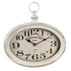 Vintage Wanduhr Metall Antikweiß 2 Größen Landhaus Shabby Chic Uhr Kensington