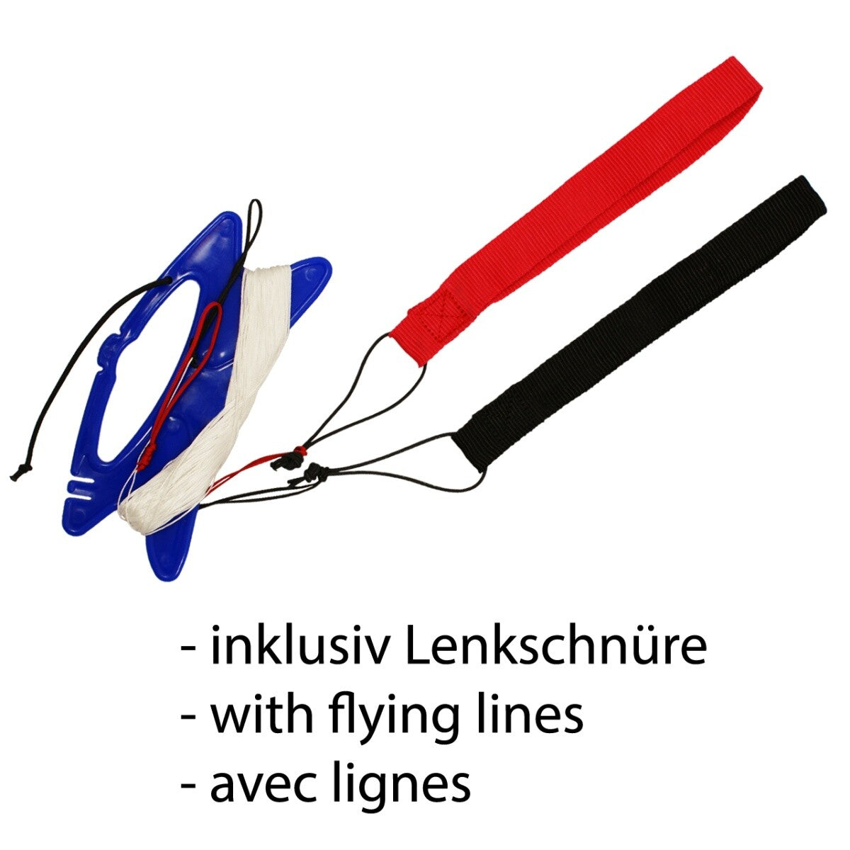 CIM Lenkdrachen Power Hawk Red Black Drachen 155cmx75cm inkl. Steuerleinen