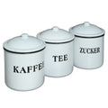 Emaille Vorratsdosen 16cm  emailliert Deko Behälter für Tee Kaffee Zucker rustik