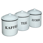 Emaille Vorratsdosen 16cm  emailliert Deko Behälter für Tee Kaffee Zucker rustik
