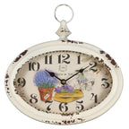 romantische Wanduhr Lavendel oval Nostalgisch Deko shabby chic Geschenkidee
