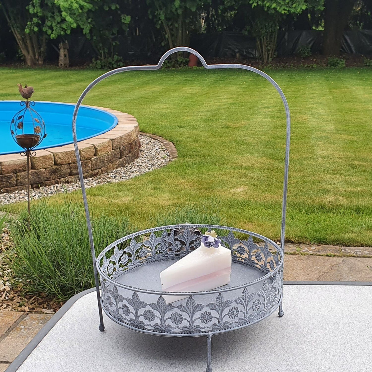 ETAGERE Deko f. Obst Kuchen Blumen Servierständer Tablett Halter f.Bistro Garten