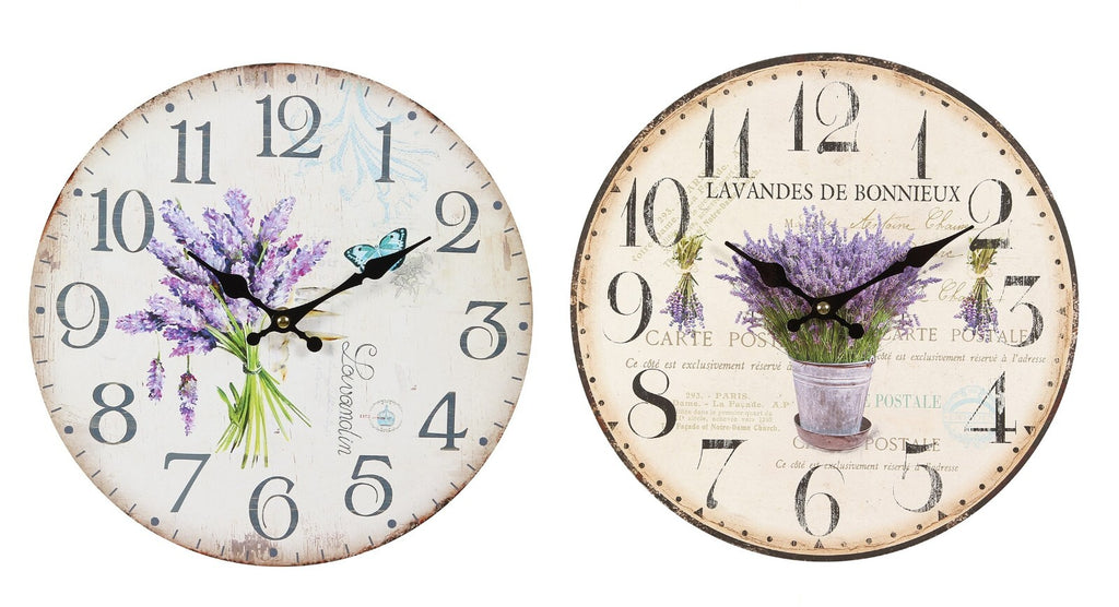 Wanduhr LAVENDEL Küchenuhr NOSTALGIE Provence Vintage ø28cm Wanddeko FlurUHR