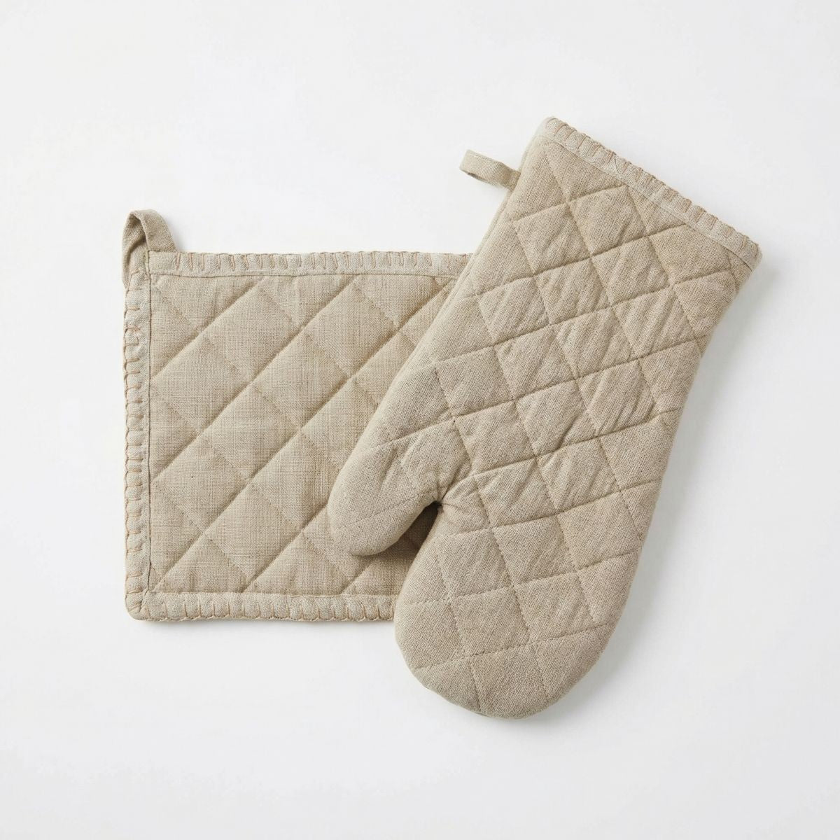 Ofenhandschuh hitzebeständig Baumwolle Topflappen Topfhandschuh Set Handschuhe