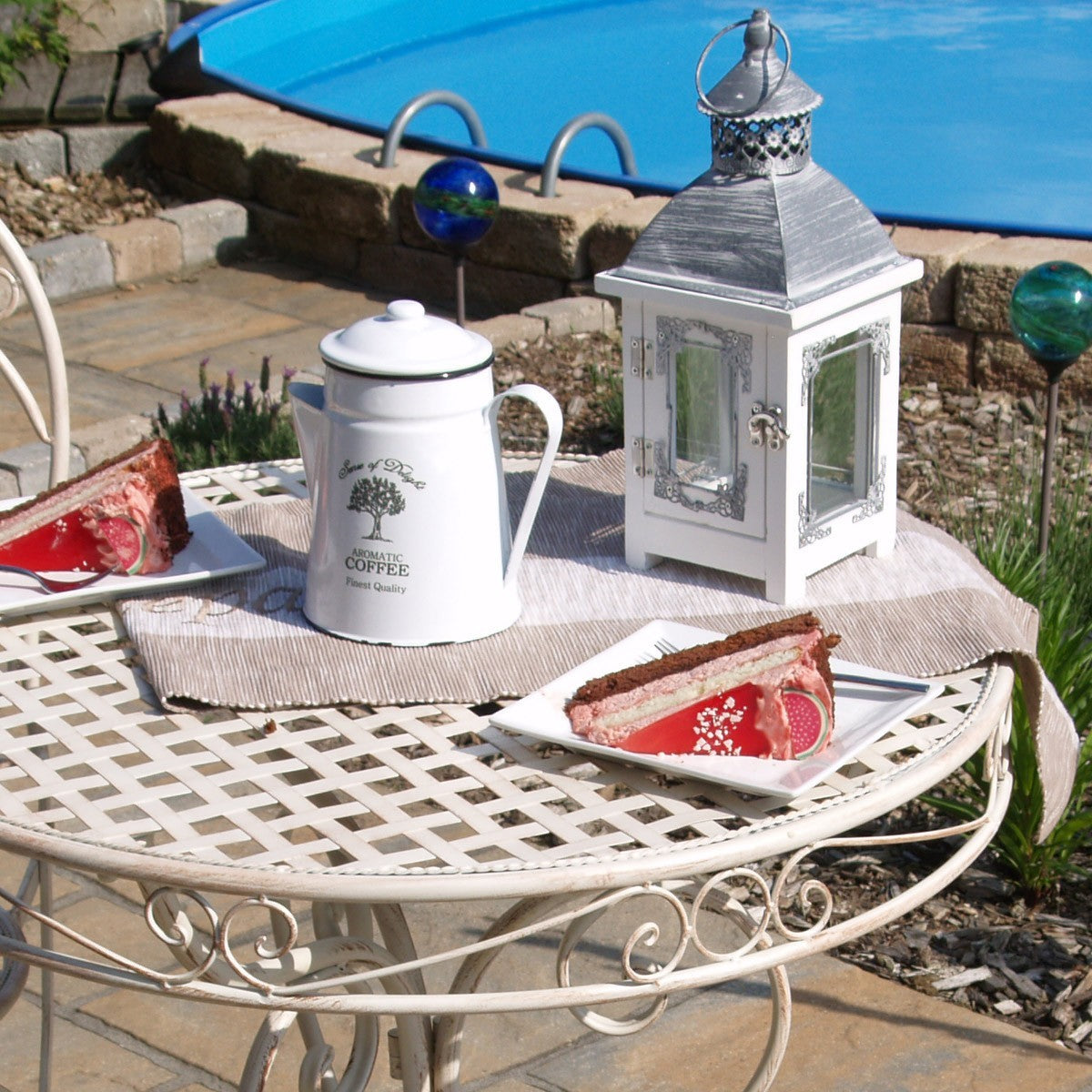 Emaille KAFFEKANNE 26cm  emailliert Deko Nostalgie Landhaus COFFEE TIME