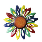 CIM Doppelwindrad Hängend Rainbow Flower Ø40cm x 60cm Gartendeko Blume Metall
