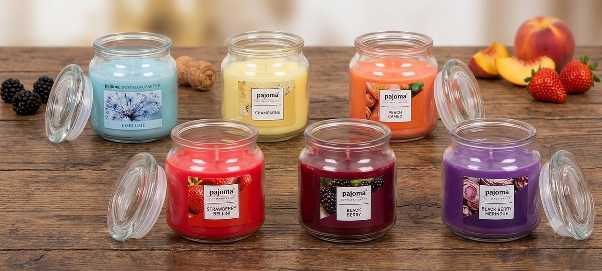 6x Pajoma Duftkerzen im Glas Set fruchtig Romantik Geschenkidee