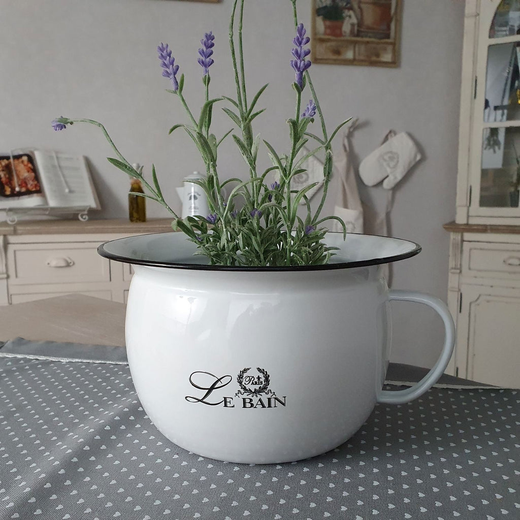 Le Bain Emaille Topf Nachttopf Nostalgie franz. Landhausstil Neu OVP shabby chic