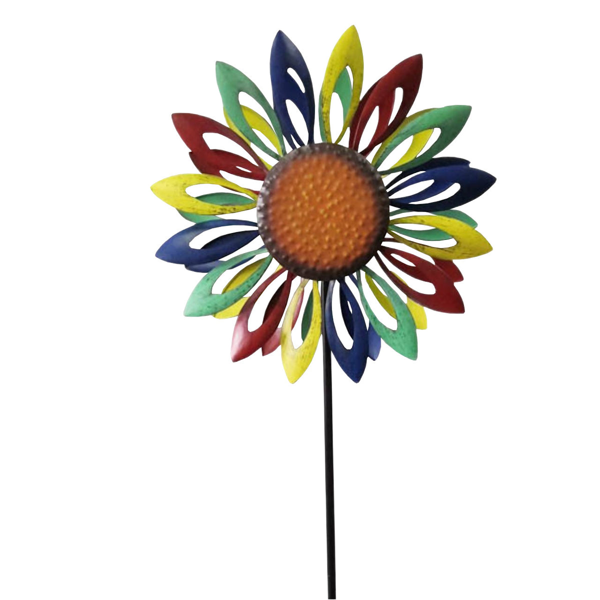CIM Doppelwindrad Windräder Windspiel Garten Metall bunt Gartenstecker Design
