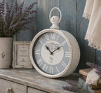 Wanduhr CAFE DE LA TOUR, oval Uhr franz. Landhausstil  Vintage 27cm Wanddeko