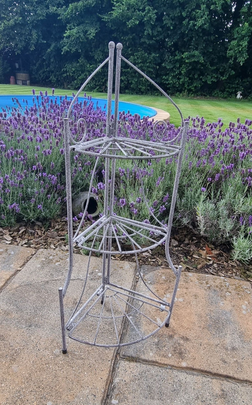 Nostalgisches Eckregal Metall 65cm Landhaus Regal f.Küche,Bad,Flur Blumenständer