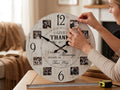 ⏰Wanduhr 40cm THANKS MDF Küchenuhr Landhaus, für eigene Fotos, Geschenkidee