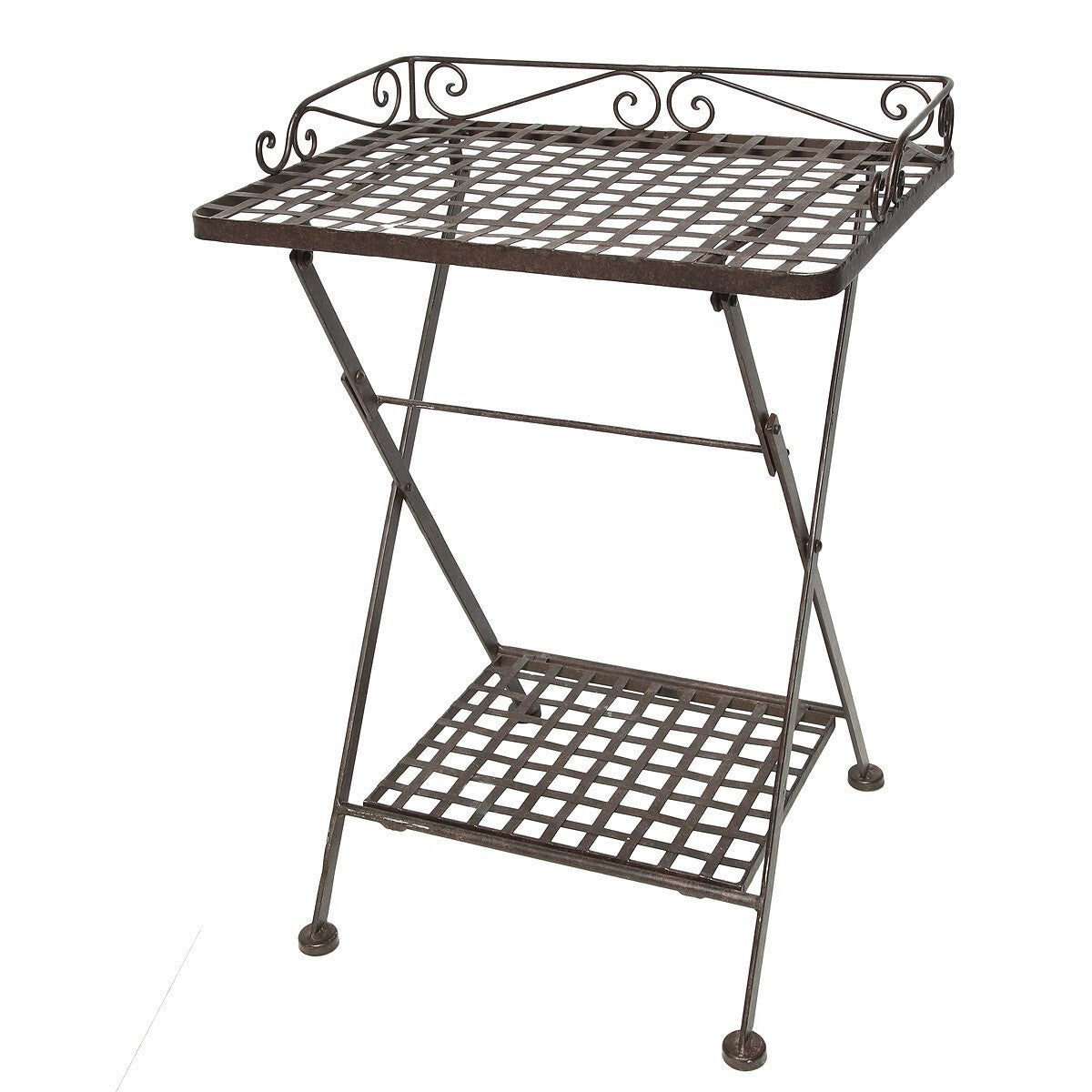🌿 Beistelltisch Metall Vintage Landhausstil grau Shabby Chic Pflanztisch hochwe