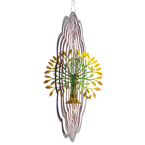 CIM Edelstahl Windspiel Rainbow 3D Tree Ø25cm Haus und Garten Deko In/Outdoor